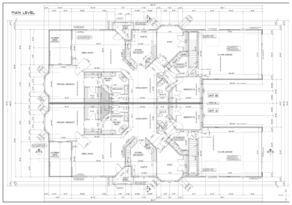 Plan A floor plan drawing for The Villas at Bridgewater Bay