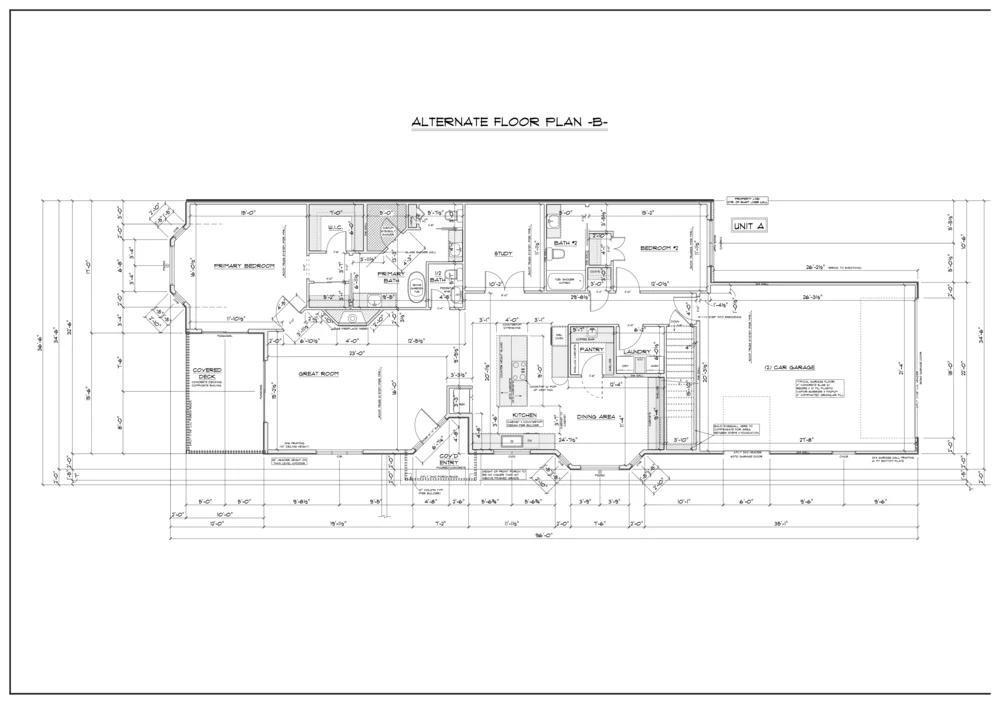 Plan B floor plan drawing for The Villas at Bridgewater Bay