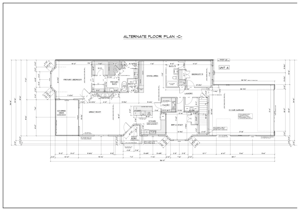 Plan C floor plan drawing for The Villas at Bridgewater Bay